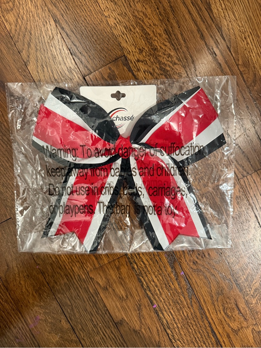Chassé Kids Red, White & Black Layered Hair Bow